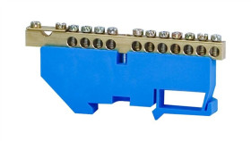 Listwa Ochronna 11-Modułowa 11X16mm2, 1X35mm2 Wysoka Podstawa - Niebieska