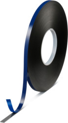High-efficiency adhesive tape, 9 x 1 mm, double sided, foamed acrylate, black, 25 m, 07074-00008-24