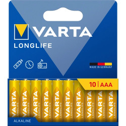 Alkali manganese-battery, 1.5 V, LR03, AAA, round cell, surface contact, 04103 101 761, package with 10 pieces