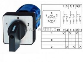 Wyłącznik 20A, 3tory (1-0-2) ( 48x48mm)