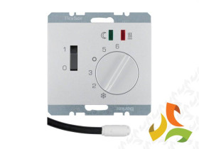 BERKER K.5 Regulator temperatury podłogowej z wyłącznikiem stykiem zwiernym i 2 diodami LED aluminium 20347103 HAGER