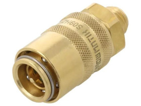 S09HZ-GZ14 Szybkozłącze prosta,z zaworem max.15bar mosiądz D1: 23mm