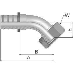 Złączka hydrauliczna, Złacze A: Przewód elastyczny 3/8 cala, Złacze B: M16 żeńskie, Stal, 250 barów
