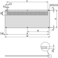 Płyta tylna Płyta tylna do szafy RACK nVent SCHROFF moduły stelażowe 3U szerokość 128.4mm skok poziomy 84KM 426.28 x