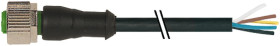 Konektor M12 żeński prosty z wolnym końcem przewodów 3m 7000-12241-6150300
