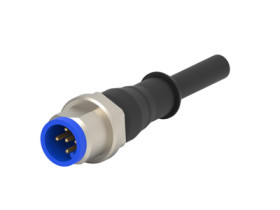 Sensor actuator cable, M12-cable plug, straight to open end, 4 pole, 1.5 m, PUR, gray, 4 A, 2273044-1