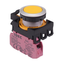 CW4B-M1E01Y Yellow Metallic Momentary Push Button Switch 1NC IP65 IDEC