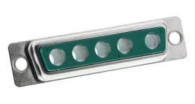 Złącze D-Sub 5-pinowe Żeński Proste Montaż na panelu Złoto na niklu