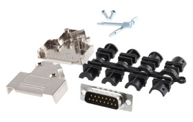 MH Connectors Złącze D-sub D45ZK 15-pinowe Prosty Zaciski śrubowe Złoto na niklu Męski Sprzęt montażowy