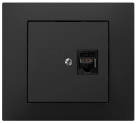 Vestra Gniazdo komputerowe pojedyncze RJ45 bez ramki podtynkowe IP20 czarny 3848-19