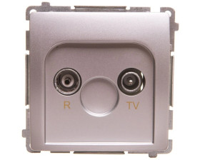 Simon Basic Gniazdo antenowe R-TV zakończeniowe do gniazd przelotowych srebrny mat BMZAK10/1.01/43