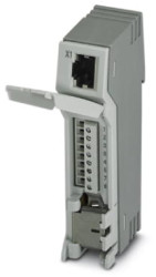 Patch panel, RJ45 socket, (W x H x D) 23.8 x 101.3 x 50 mm, gray, 2703016