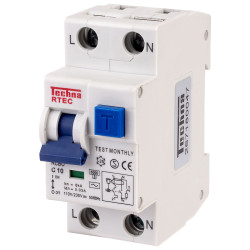 Techna RTECX6-2C10-030 6kA RCBO 2 Pole C 10A 30mA Type AC