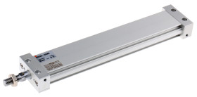 Siłownik pneumatyczny z tłoczyskiem skok: 200mm SMC Ø 25mm dwustronnego działania Action 291mm z amortyzacją elastyczną