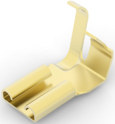 Uninsulated flat plug sleeve, 6.35 x 0.81 mm, 0.82 to 3.31 mm², AWG 18 to 12, brass, 42511-1