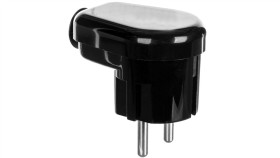 Wtyczka Kątowa 16A 2P+Z Uni-Schuko 250V Czarna Wt-16U