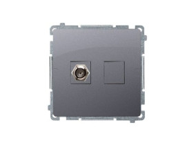 SIMON BASIC Gniazdo antenowe typu "F" pojedyncze  (moduł) stal inox BMAF1.01/21 KONTAKT SIMON