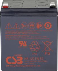 Akumulator ołowiowy CSB Battery HR 1221W high-rate HR1221WF2, AGM, 12 V, 5 Ah