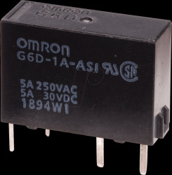 G6D-1A-ASI DC12 Slim power relay G6D 12 VDC, 1 N/O contact 5A