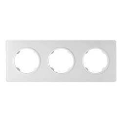 Ramka potrójna, szklana, biała, OVAL Electromalt, OVA1003GW
