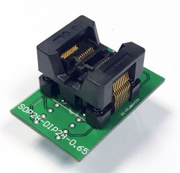Adapter SSOP20 / TSSOP20 (R=0,65mm / W=200mils) -->DIL20 (R=2,54mm / W=300mils) Open Top ZIF
