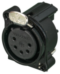 XLR panel socket, 5 pole, gold-plated, metal, NC5FBH-B