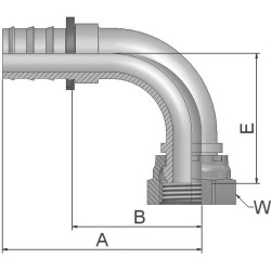 Złączka hydrauliczna, Złacze A: Przewód elastyczny 3/8 cala, Złacze B: BSPP 3/8-19 żeńskie, Mosiądz, 550 bar