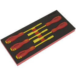Sealey TBTE08 Premier Insulated Nut Driver Set with Tool Tray 5pc - VDE Approved
