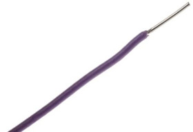 Przewód do urządzeń PTFE PTFE Fioletowy, 100m 0,22 mm² 7/0,2 mm, 300 V, -75 → +200C, Ø 0.95mm, RS PRO BS3G210