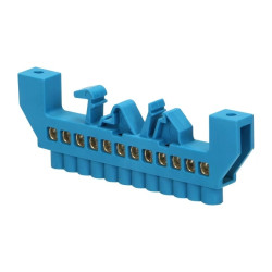 Listwa zaciskowa izolowana N, 12 przewodów, niebieska,OR-LZ-8203/12/BL