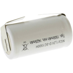 Mexcel131920 Battery Sub-C NiCd 1.2 V 1500 mAh Rechargeable Non-standard