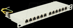 43311 10“ Patch Panel 12 Port Cat.6A 0.5 U grey