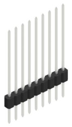 Pin header, 9 pole, pitch 1.27 mm, straight, black, 10059493