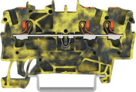 3-wire feed-through terminal, spring-clamp connection, 0.25-2.5 mm², 1 pole, 17.5 A, 8 kV, dark gray-yellow, 2201-1301/000-053