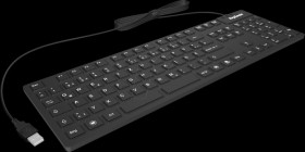 28035 Keyboard, USB, silicone, IP68, black