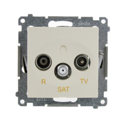 Gniazdo antenowe RTV+SAT końcowe kremowe DASK.01/41 Kontakt Simon54