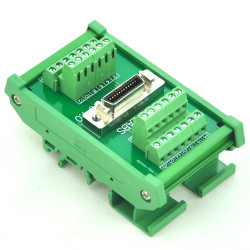 CZH-LABS DIN Rail Mount 26-pin 0.05&quot; Mini D Ribbon/MDR Female Interface Module, SCSI.