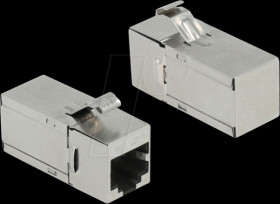 87142 Keystone module RJ45 jack &gt; jack, Cat.6A, 90° angled