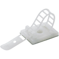 TruComponents 41068 Cable mount Adhesive/Scr fixing &#xD8;16mm &#x2B; strap Ecru 1pcs