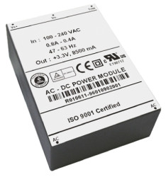 Zasilacz impulsowy nap. wyjściowe: 24V dc 40.8W 1.7A 1 wyjście nap. wejściowe: 85 → 265V ac Do montażu na płytce