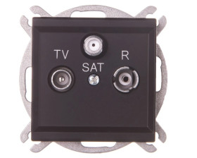 SONATA Gniazdo antenowe RTV-SAT przelotowe czarny metalik GPA-RSP/m/33