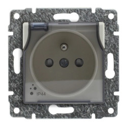 VENA Gniazdo bryzgoszczelne z/u Schuko z przesłonami krem 510342