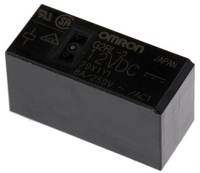 Przekaźnik mocy 12V dc DPDT Omron, montaż PCB 360Ω Otwór przezierny