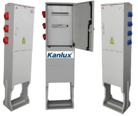 Rozdzielnica budowlana na fundamencie (8X2P+Z, 2X16A/5P, 1X32A/5P) RB40x60-K40-00128Z-FL-KANLUX