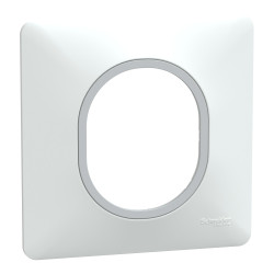 Plaque 1 poste Blanc Argent C