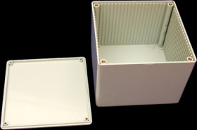 ABS enclosure, (L x W x H) 120 x 120 x 94 mm, light gray (RAL 7035), IP54, 1591VGY