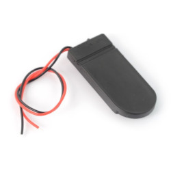 Koszyk na 2 baterie typu 2032 z pokrywą i włącznikiem - bez złącza