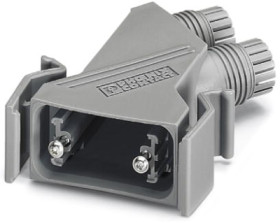 D-Sub connector housing, size: 1 (DE), angled 45°, cable Ø 3 to 9 mm, PA, gray, 1688353