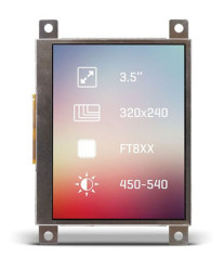 Kolorowy wyświetlacz LCD 3.5cal Transmisywny TFT 320 x 240pikseli LED Backlight I2C, SPI I/F Nie MikroElektronika Brak