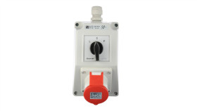 Zestaw Instalacyjny Z Gniazdem 16A 4P (L-0-P) Czerwony Zi02r121